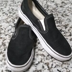 VANS Classic Slip On Black Canvas Low Top Skate Shoes Size 5 Womens 3.5 mens